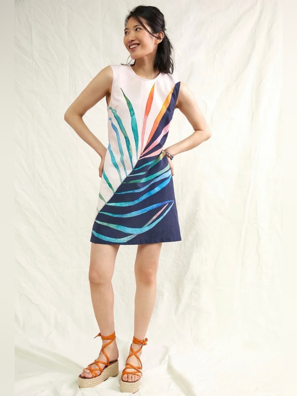 NWOT! Anthro/Conditions Apply Sleeveless Tropical Print Shift Dress